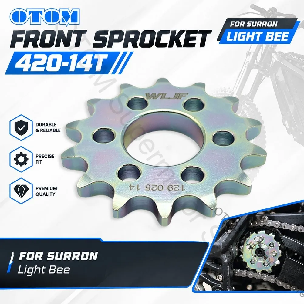 For Surron Light Bee Motorcycle Front Sprocket Chain Wheel 420-14T Sur-Ron LightBee X S Electric Cross-country Off-road E-Bike
