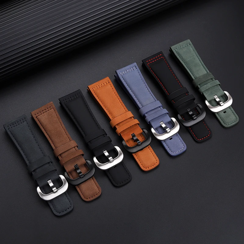 28MM męski uniwersalny duży skórzany pasek do zegarka dla siedmiu Friday M2/02 PS3/02 pasek do zegarka z prawdziwej skóry Retro matowa bransoletka