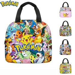 Anime Pokemon Pikachu Large Capacity Lunch Bag Students Cartoon Lunch Box Kawaii Tote Bag Ice Bag Children Birthday Gifts