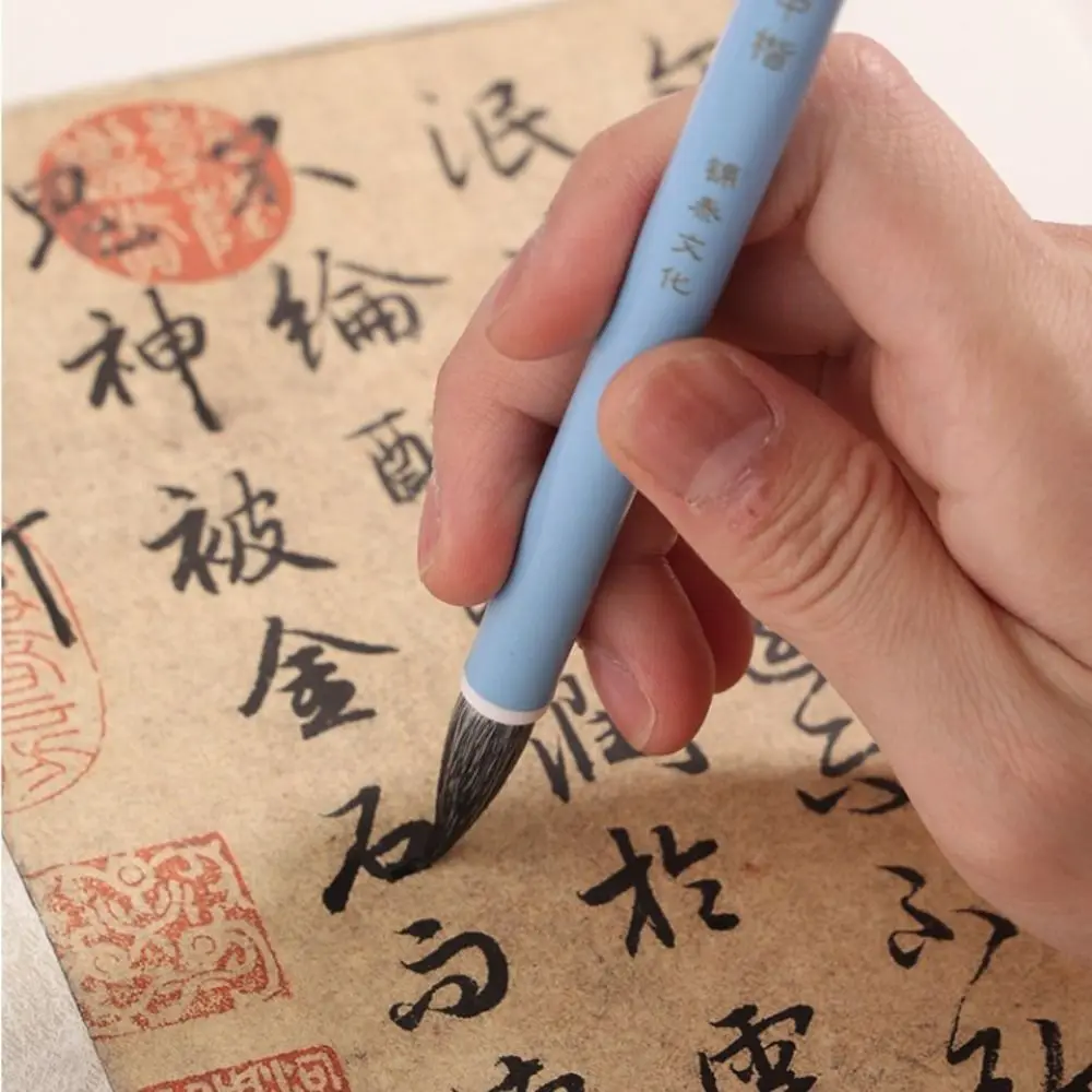 Oil Watercolor Chinese Calligraphy Brush Oil Painting Wood Scriptures Writing Brush Wolf Hair Art Paint Brush Artist