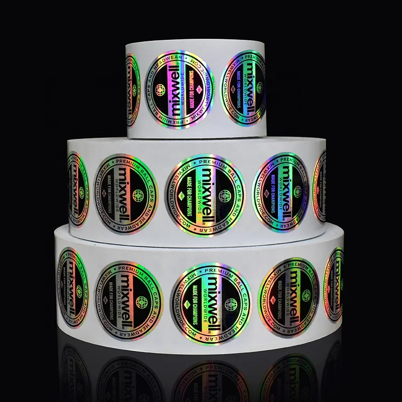 20 0 pieces.Custom.Removable vinyl label film supplier round square proof holographic stickers