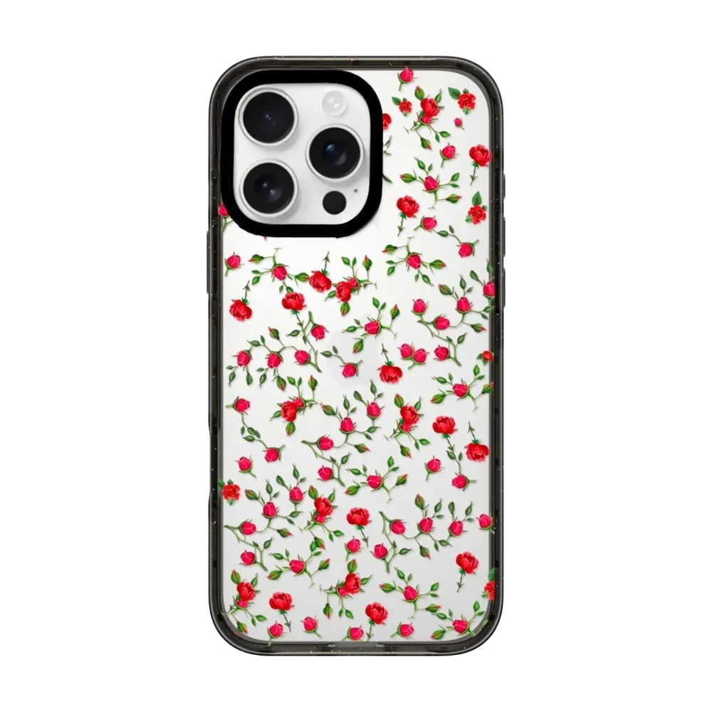 

Red Rose Transparent Black Acrylic Border Magnetic Case: Compatible with IPhone 12 13 14 15 16 17 Pro Max