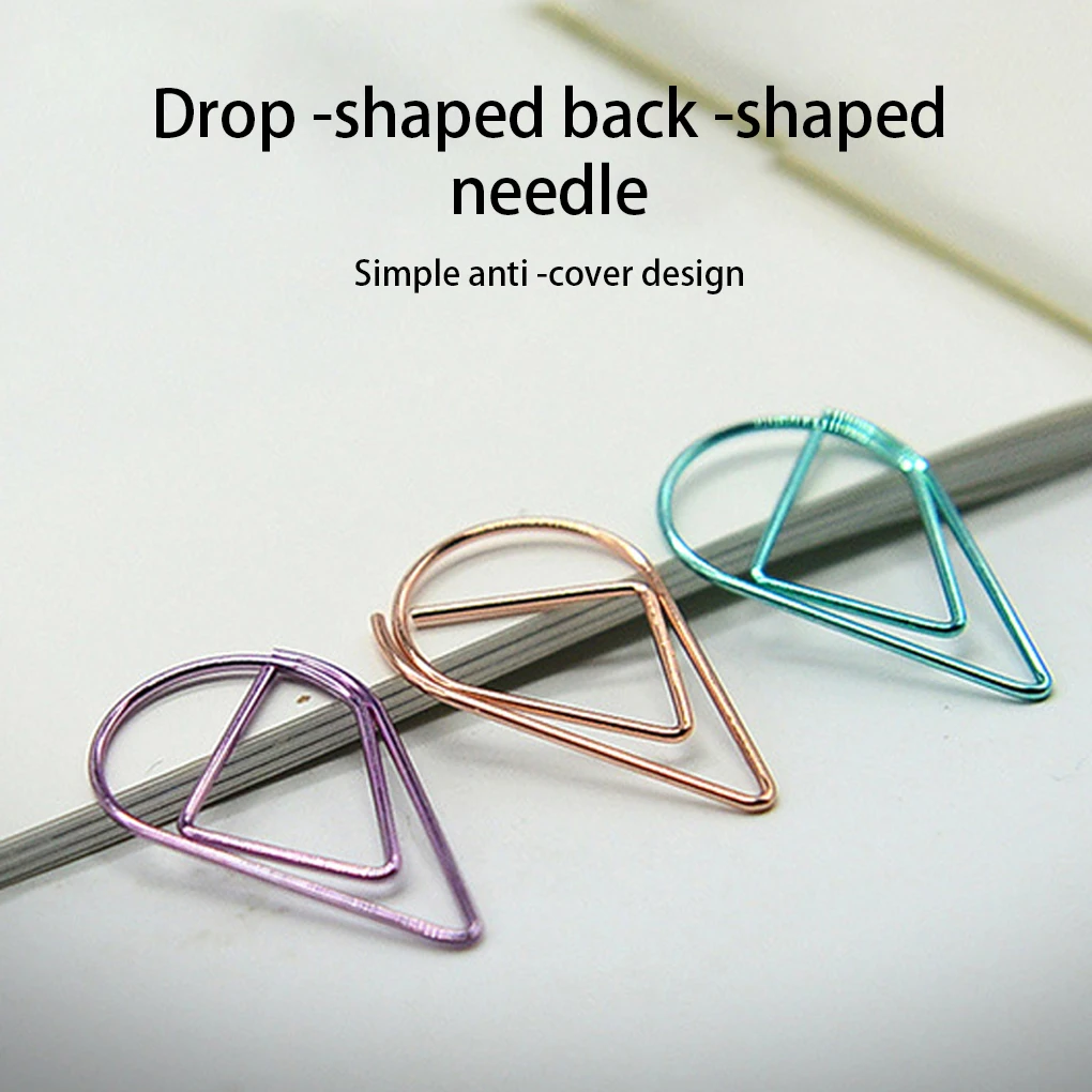 30 Pieces Paper Clip Water Drop Shape Plated Decorative Home Note Clamp