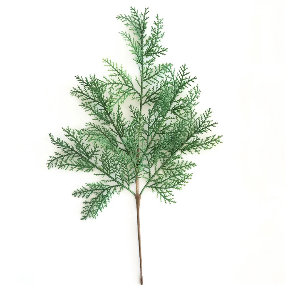 6 Pcs Artificial Pine Picks Branch Sprays Mini Cone Garland Cypress Holly Stem Greenery Shrubs Plant