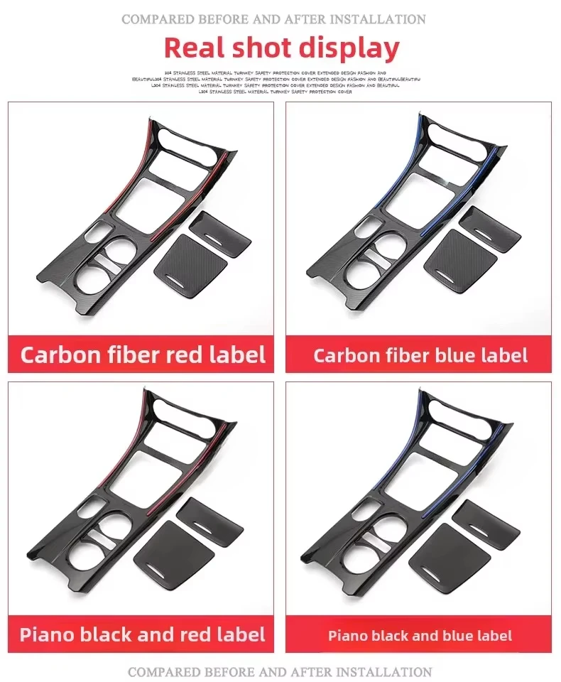 

Car Center Console Water Cup Holder Panel Trim For Mercedes GLA CLA A Class W176 2013-2018 LHD ABS Carbon Fiber