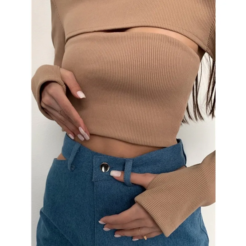 

Turtleneck Sheath Hollow Out Green Sweaters Tops Autumn Women Sweaters Pullovers Long Sleeve Female 2022 Soild Color Crop Tops