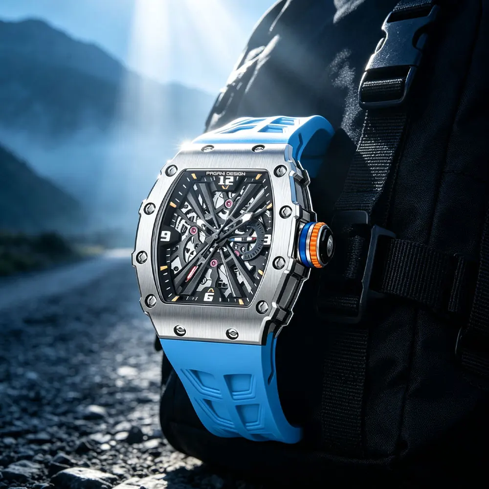 PAGANI DESIGN 2026 New 42mm Quartz Watch VH65 Men Wristwatch Stainless Steel Hollow Waterproof Sapphire Glass Gift Watch for Man