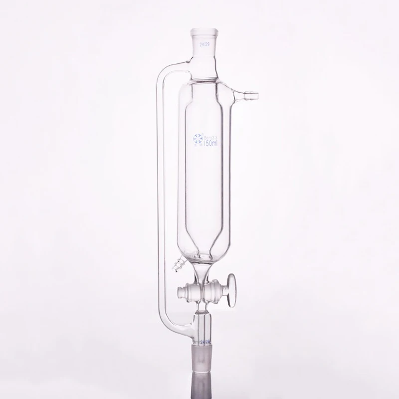 Double layer separatory funnel constant pressure shape,150mL,Joint 24/29,Addition funnel, low-temperature, Glass stopcock