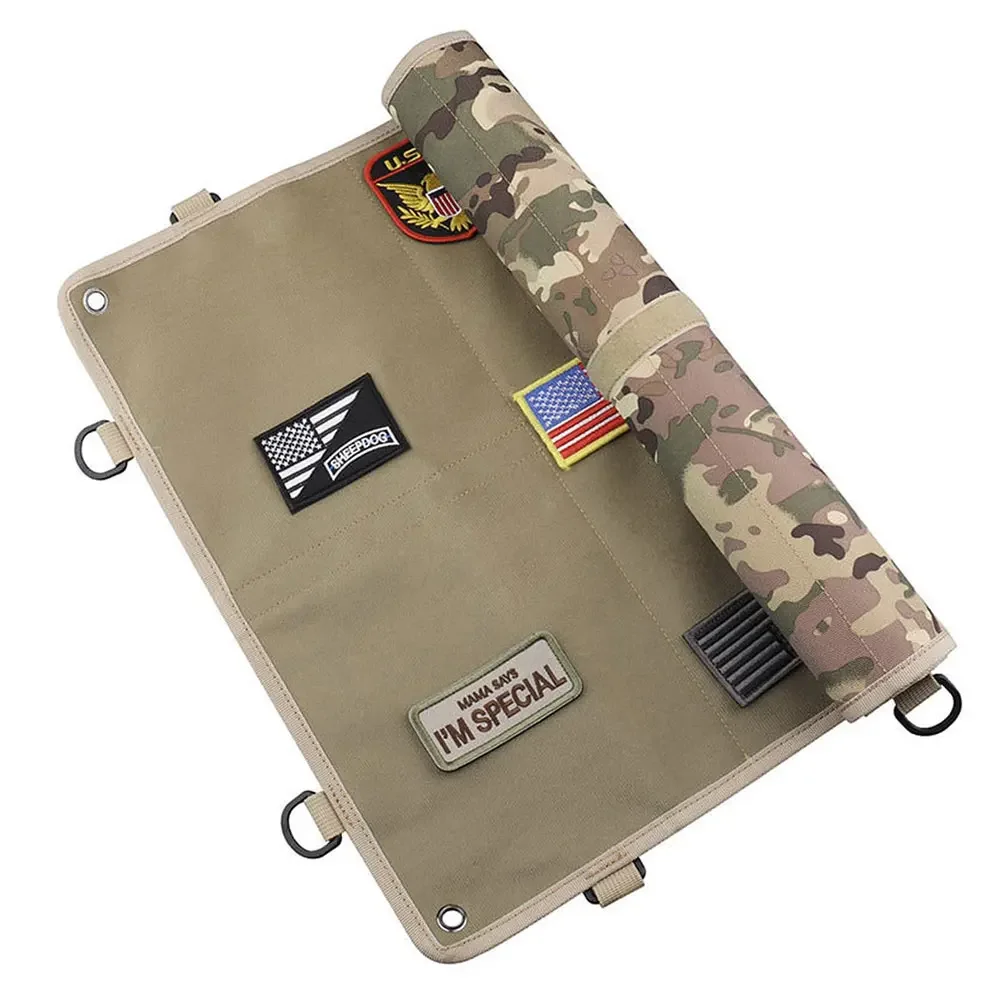 24” X 18” Tactical Patch Panel Morale Large Hook Loop Surface Ballistic Backing 360-deg D-Rings For Display ID Patches