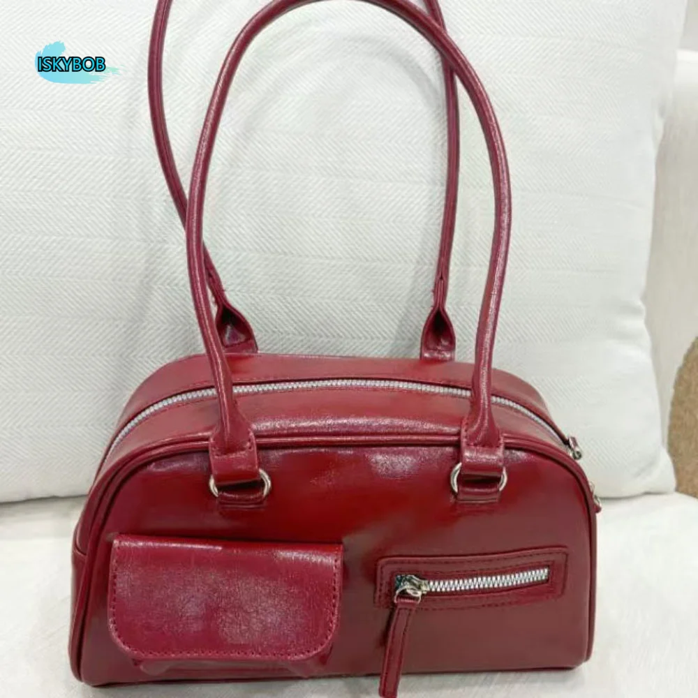 

Мини-сумка в корейском стиле, вместительная, однотонная, на молнии, в французском стиле, с уникальным дизайном, портативная, на плечо