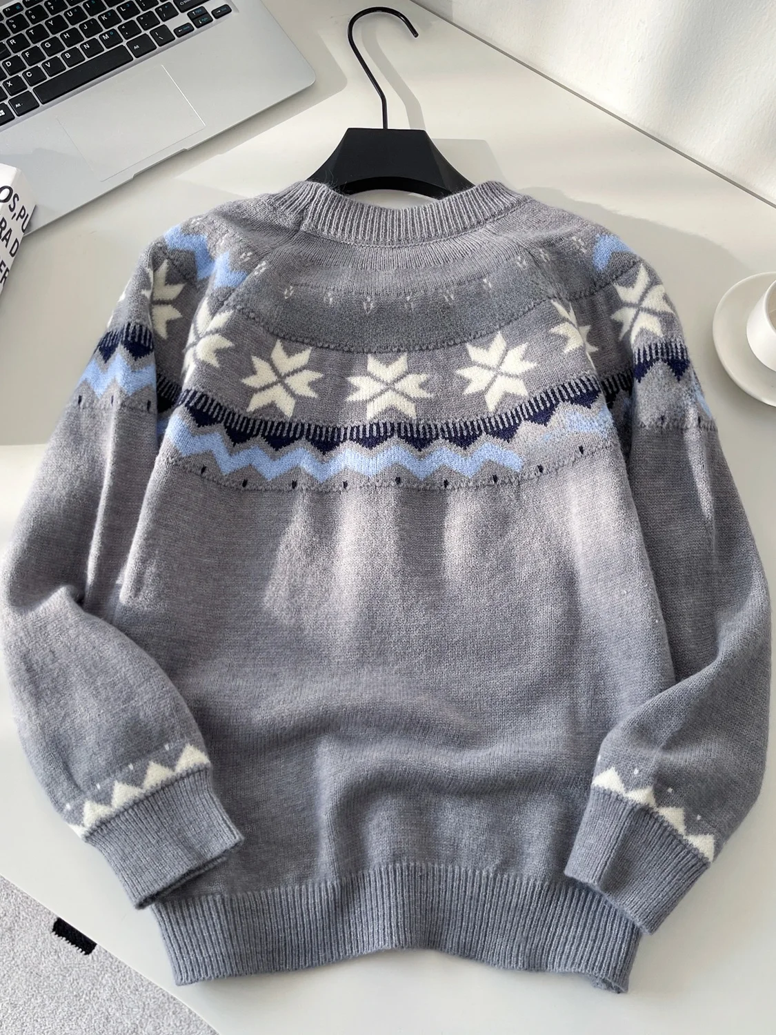 Loose Women's Sweater round Ne Print Knitted Top Lazy Sle Winter Warm Fing Casual Comfortable Faionable Autumn