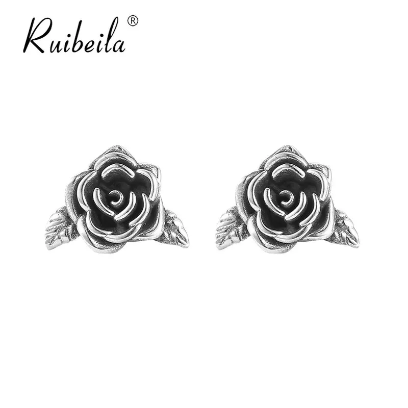 

Серьги Ruibeila в винтажном стиле, розовые, из серебра 925 пробы, для мужчин и женщин, даже для пар.