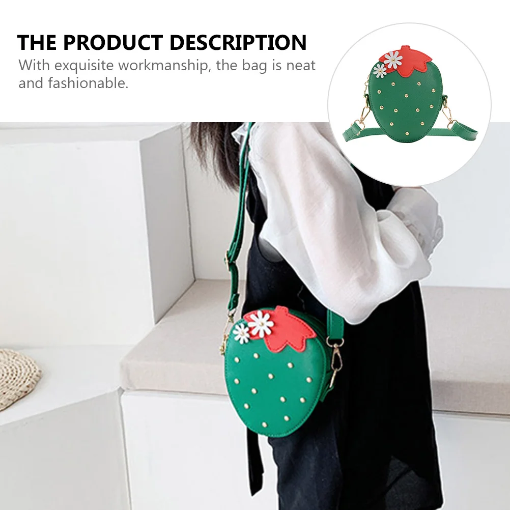 1pc Strawberry Shape Adjustable Strap Crossbody Simple Wallet Bag Bag Purse Wallet Functional Accessories