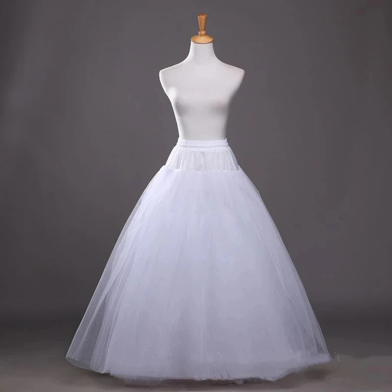 4 Layers Tulle Petticoat Elastic Waistband Puffy Underskirt No Hoops for Party Wedding Dress Accessories