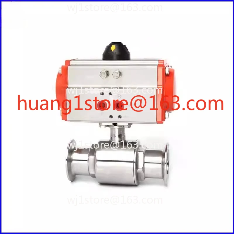 Q681F-16 pneumatic sanitary quick-loading polishing ball valve stainless steel straight-through clamp chuck valve