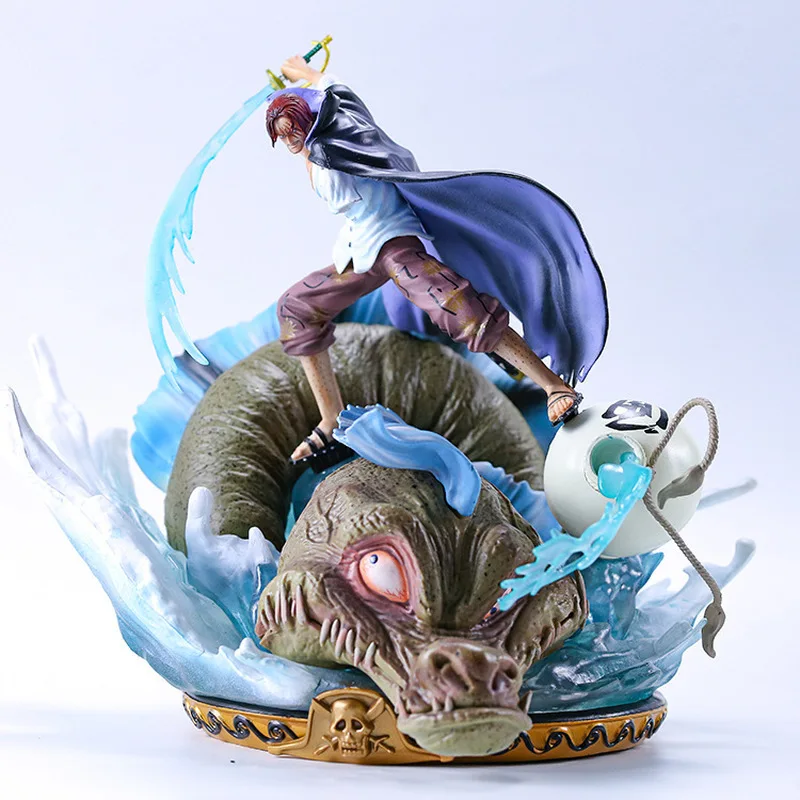 Figura de Anime de One Piece GK, Shanks de pelo rojo, el combate Yonko, modelo de juguete, decoraciones de escritorio exquisitas, juguete de regalo sorpresa para niño