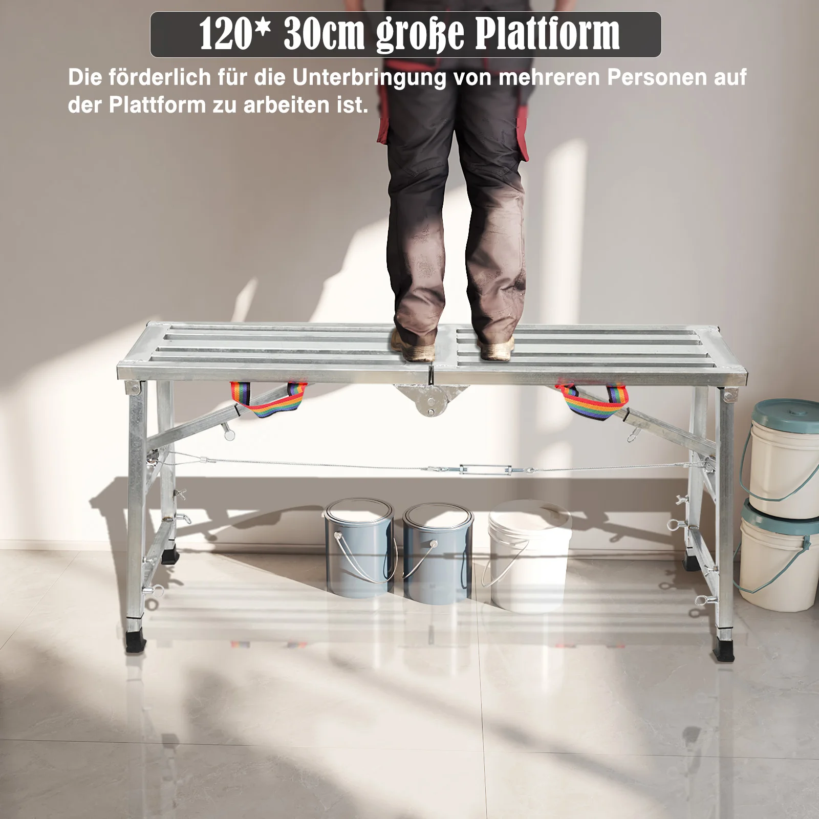 Klappbarer Pferdestuhl, Gerüst, Hebevorrichtung, Dekoration, spezielles Verstärkungsregal, Bauingenieurladder, 120 x 30 x 90 cm