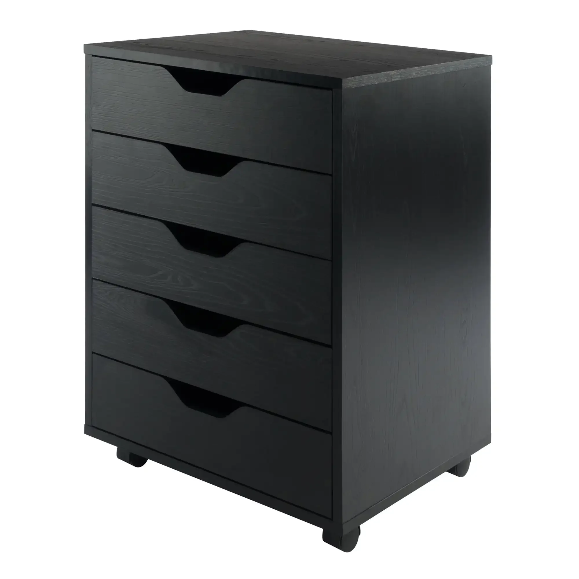 

Wood Halifax 5-Drawer Mobile Cabinet, Black Finish storage drawers