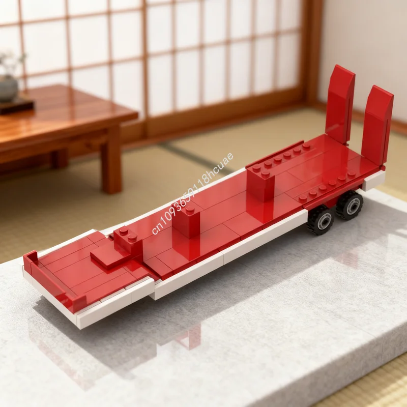 

136 деталей MOC: Модель пожарной тягач-прицепа (тягач-платформа) для сборки, конструктор, архитектурные блоки, игрушка, подарок на Рождество для детей