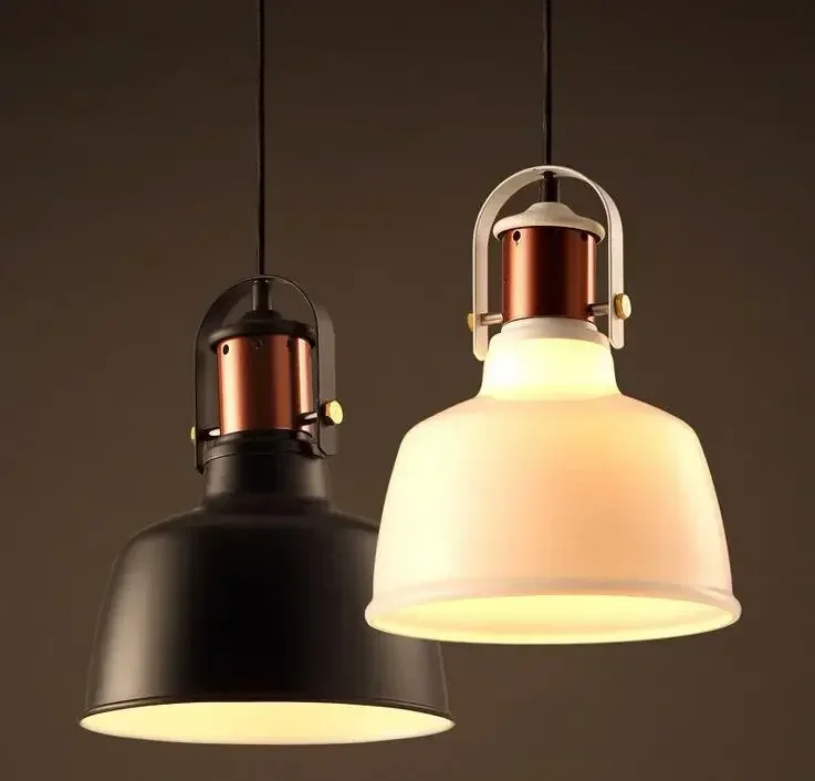 Nordic retro creative restaurant Pendant Lamp American living room personalized glass modern simple black and white Chandelier