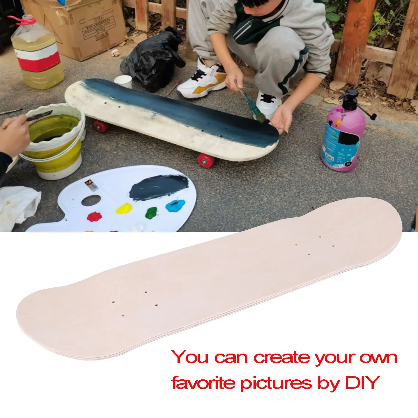 A62X 8Inch 8-Layer Maple Blank Double Concave Skateboards Natural Skate Deck Board Skateboards Deck Wood Maple