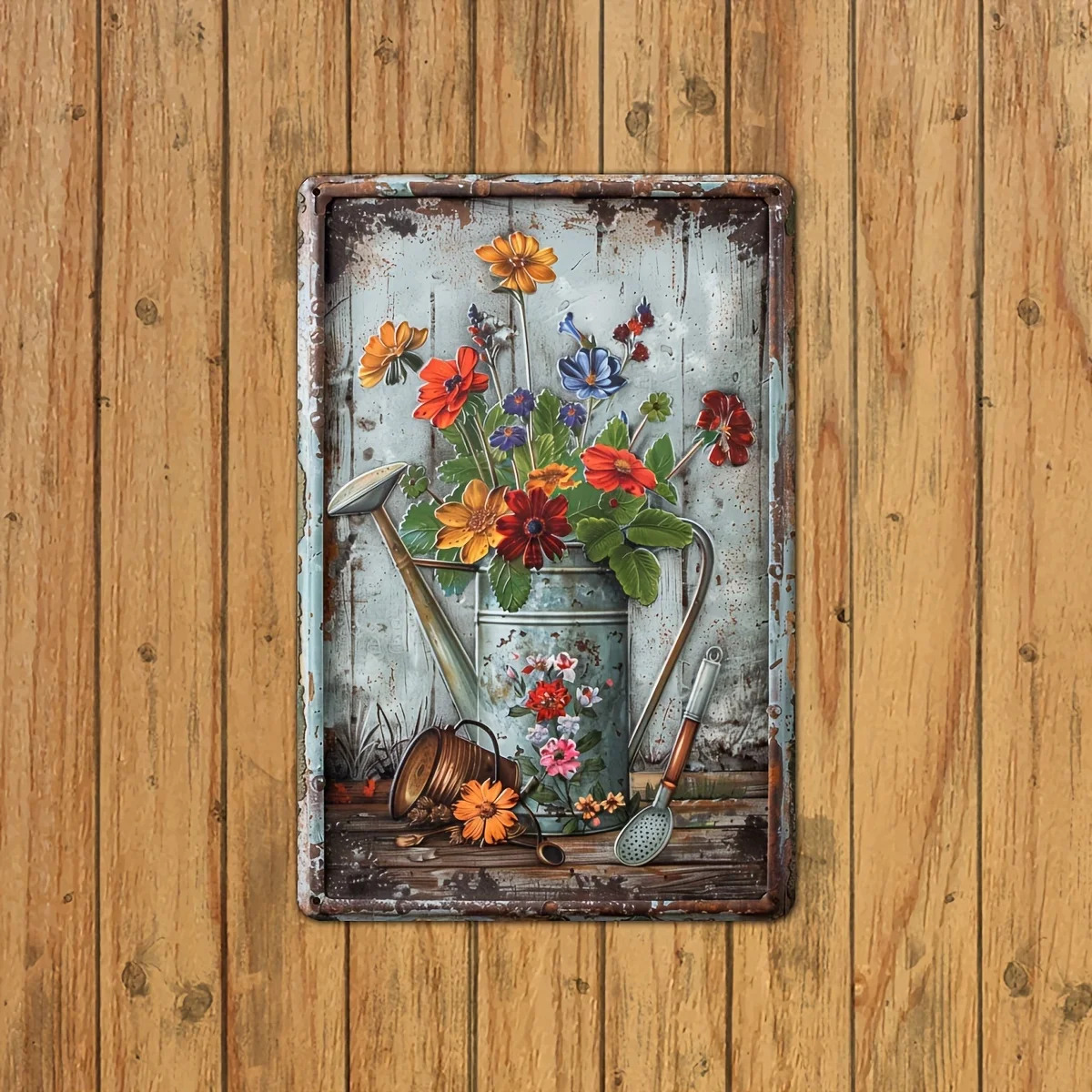 8X12 Inch Iron Garden Theme Logo Rust-proof and Waterproof Outdoor Wall Decoration Suitable for Home Office Bar Cafe