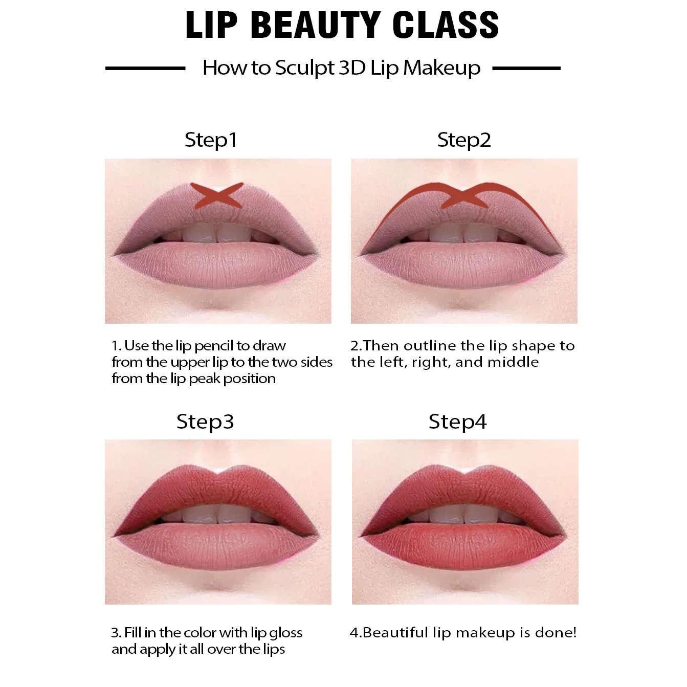 Matita per labbra opaca nuda da 14 colori, penna per rossetto naturale facile da colorare a lunga durata, trucco per matita per labbra con linea a gancio ad alta pigmentazione