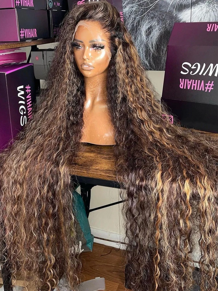 Highlight 13x6 Hd Lace Frontal Wig Human Hair Pre Plucked Deep Wave 30 40 Inch 13x4 Honey Blond Curly Lace Front Wigs Human Hair