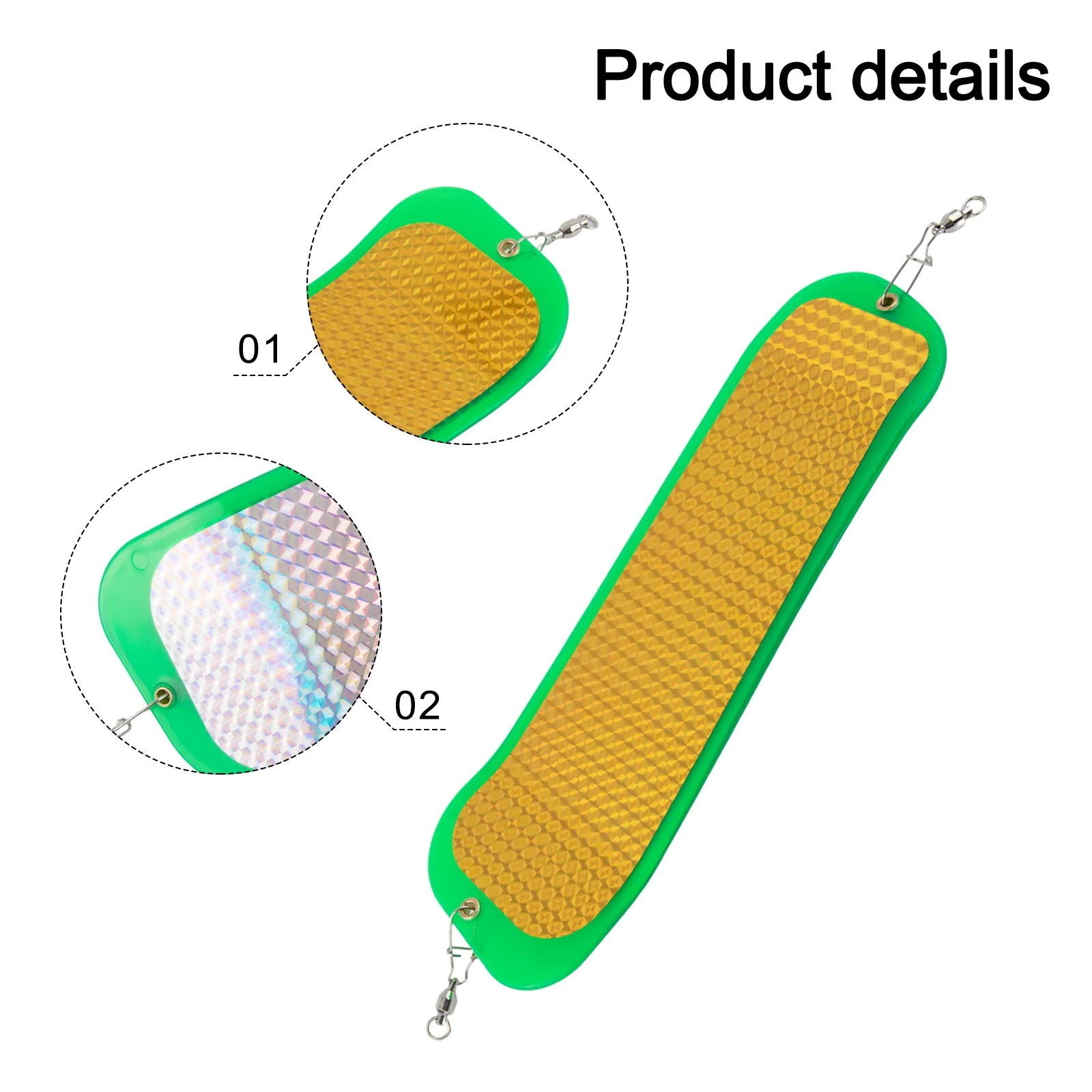 

Reflective Diving Board Fishing Flasher Board Fishing Trip Green Portable Fishing Tool Attracts Fish Convenient To Carry