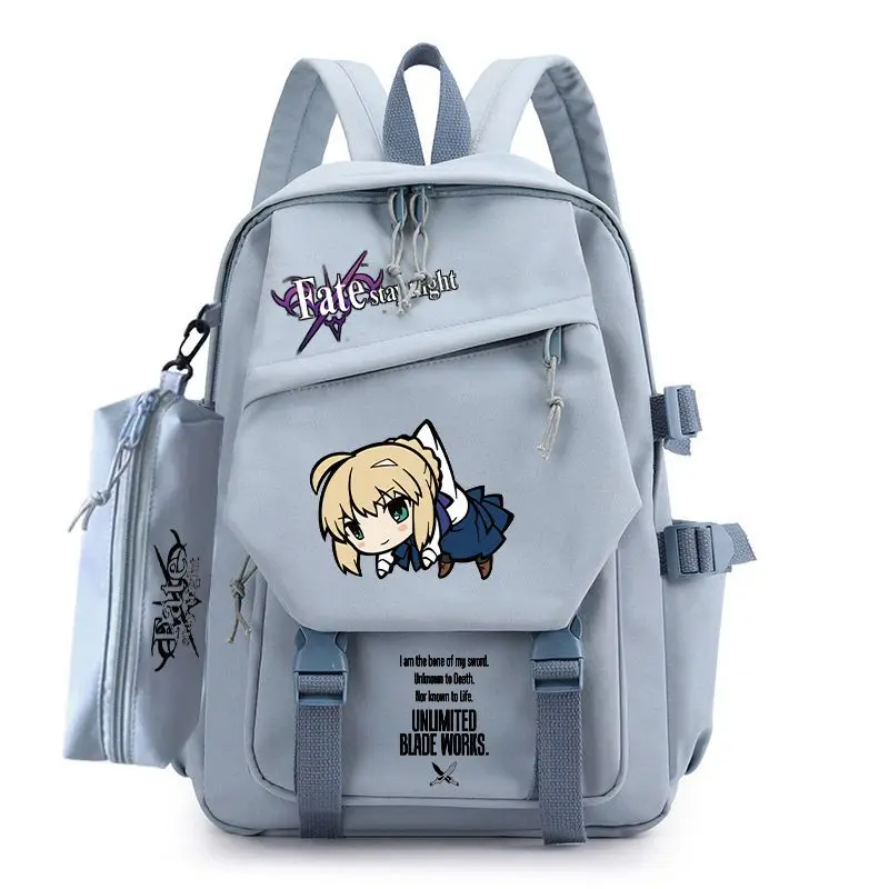 

Fate Grand Order Game Anime Archer Saber Backpack 3D Print Emiya Altria Student School Bag Laptop Shoulder Bag School Supplies
