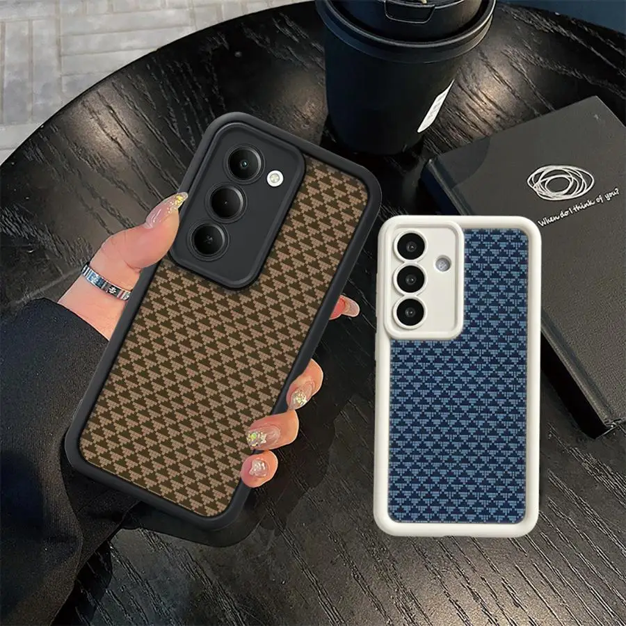 Case for Samsung Galaxy A71 A72 A56 A23 A53 A54 A26 A32 A35 A36 A34 A15 A16 A12 A13 A51 A73 Phone Cover Retro Brown Tile Art