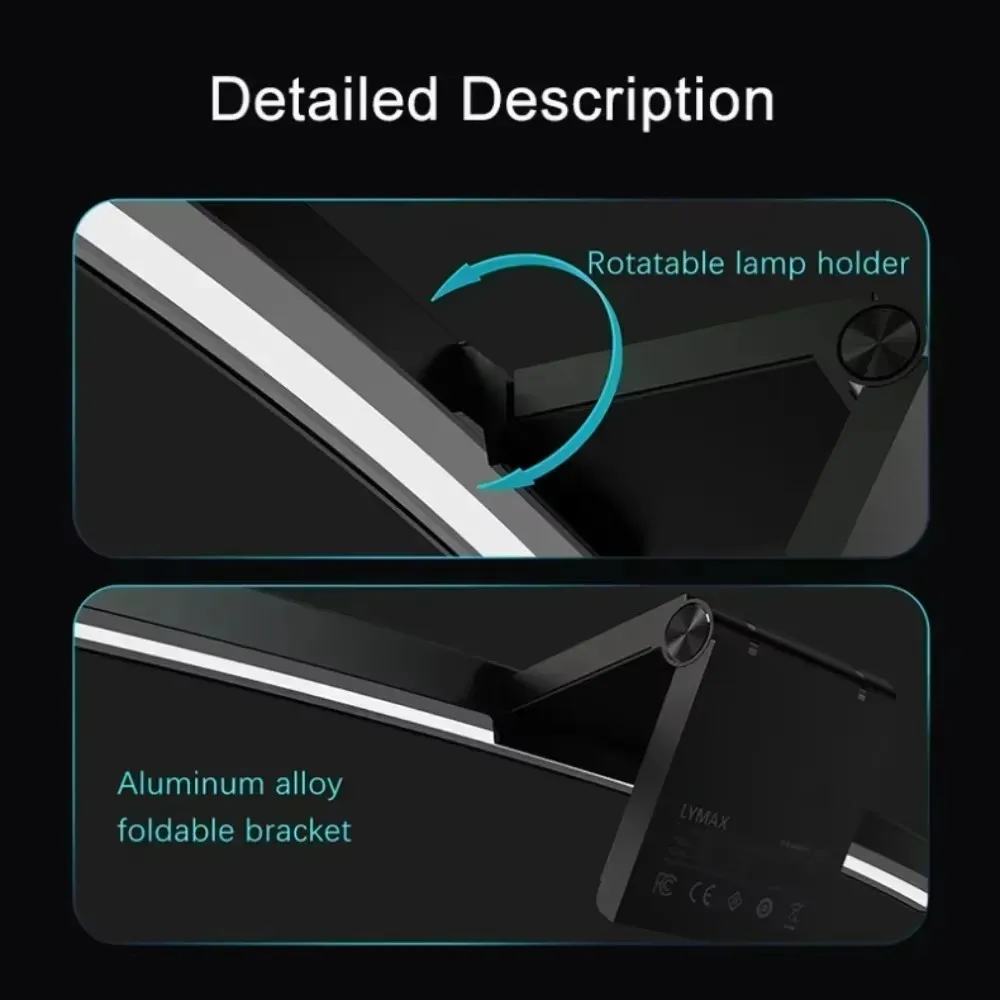 LYMAX D010 Computer Monitor Table Lamp Curved Screen Desk Lamp Dimming Eye-Care Sound-sensitive Music Hang Gaming Light Pro image 4