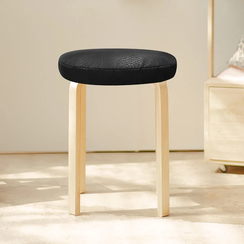 

3pcs Round Stool Super Soft Cotton Polyester Elastic Sponge Chair Protective Cover Slipcover Chair Protector Black Color