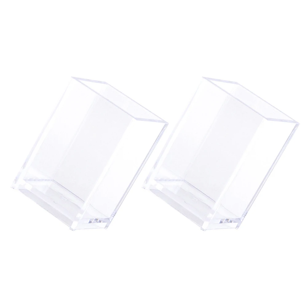 2 قطعة أصحاب القلم مربع شفاف صناديق تخزين سطح المكتب مكتب منظم القرطاسية الحاويات قلم رصاص المنظم #1