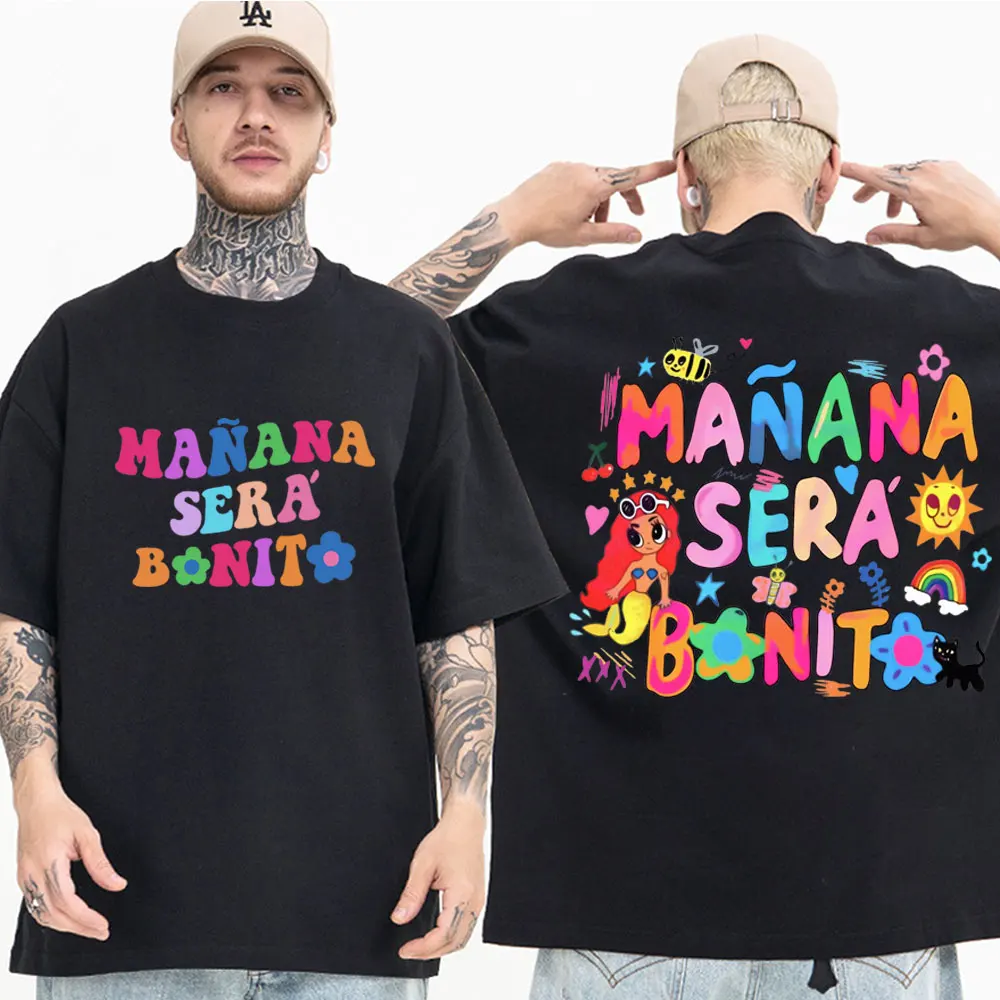 

2023 Karol G Album Manana Sera Bonito T Shirt Men Women Trend Y2k Aesthetics T Shirts Street Fashion Hip Hop Oversized T-shirts