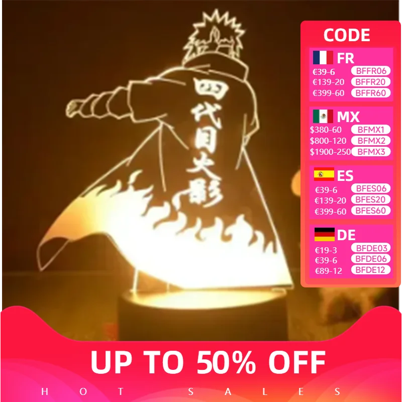 Veilleuse LED NarAA3D en acrylique pour chambre d'enfant, figurine d'anime Uzumaki, lampe de nuit Itachi Uchiha, jouet pour enfants, cadeaux d'anniversaire, chaud