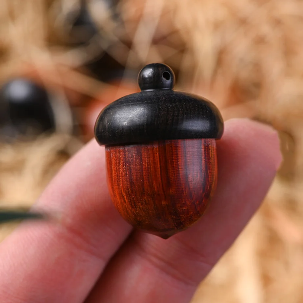 

3 Pcs Decorate Color-blocked Wood Nut Pendant Christmas Harvest Acorns Bulk Small for Crafts