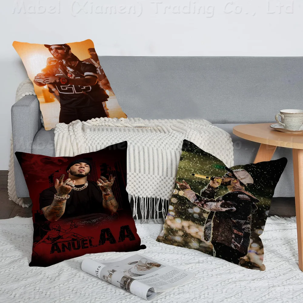 

Hip Hop Rapper Anuel AA Pillow Gifts Home Office Furnishings Bedroom Sofa Car Cushion Cover Case 45x45cm