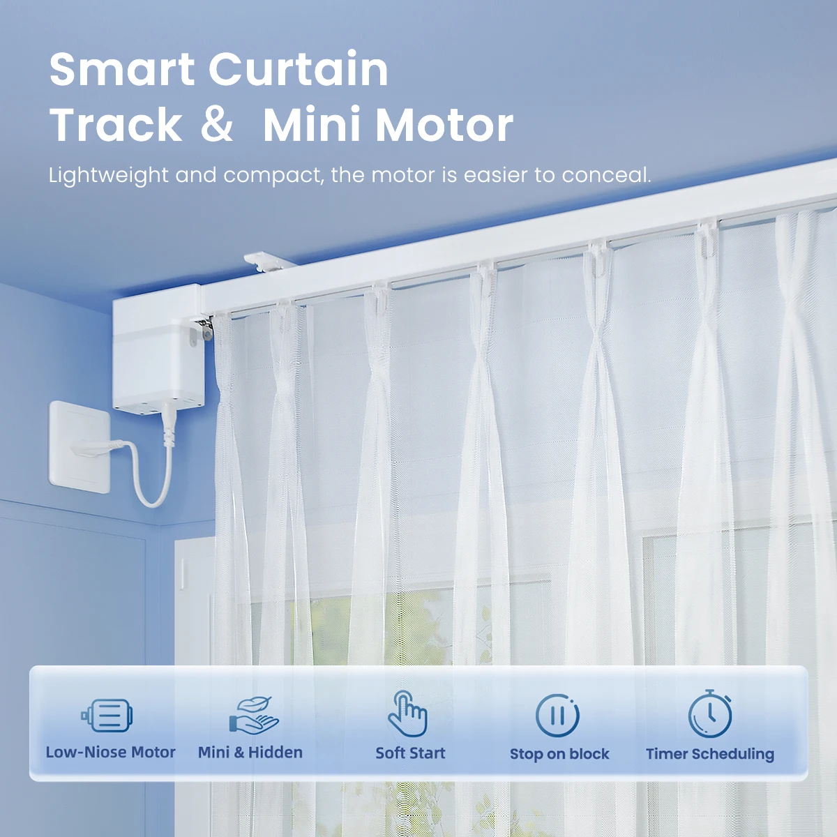 IOTON Smart Curtain Motor Tuya WiFi Zigbee Electric Curtain Track Motor Works with Alexa Google Home