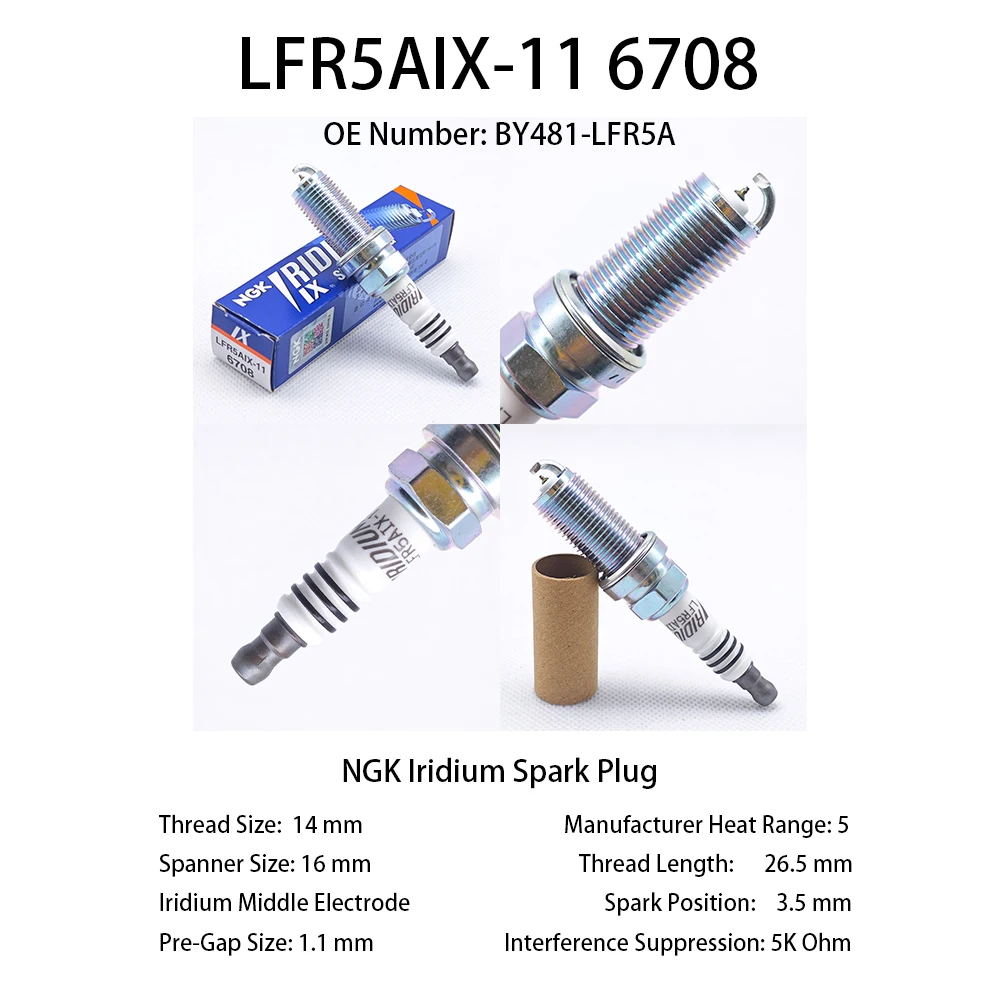 

1pcs Original NGK Iridium IX Spark Plug LFR5AIX-11 6708