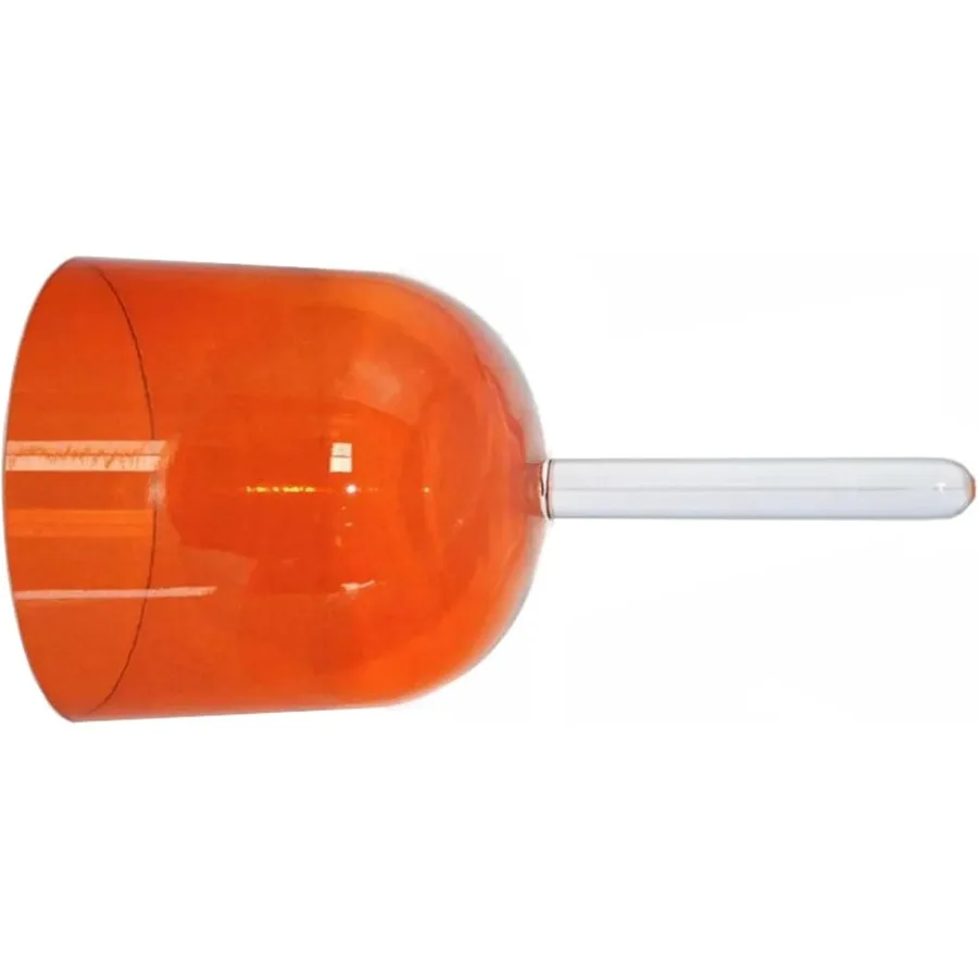 وعاء غناء كريستالي بمقبض صلب مع مطرقة من الخيزران وحقيبة حمل للسفر لشفاء الصوت برتقالي 432 هرتز D غير #5