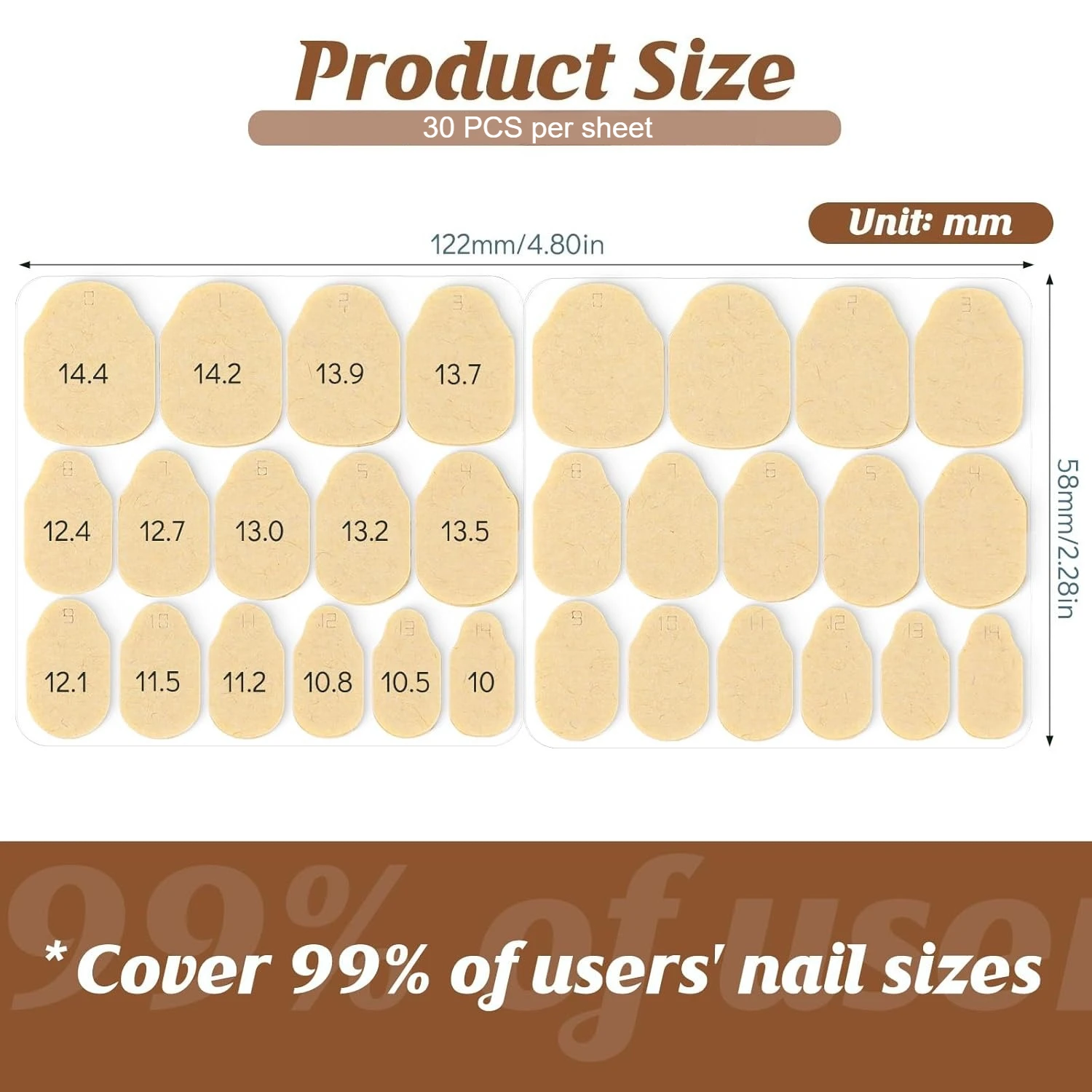 0.3mm Ultra-Thin Nail Adhesive Tabs - 15 Sizes Strong & Waterproof Stickers for Seamless Long-Lasting Press-On Nails
