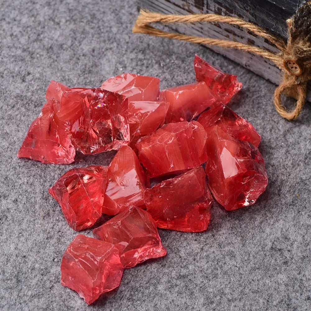 حجر عطر منتشر البطيخ الأحمر الصهر الكريستال الكوارتز ، الحصى الخام الخام ، الحلي اليدوية ، ديكور الحديقة #2
