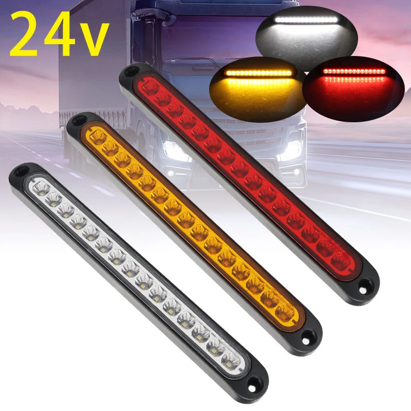 

2PCS 24V Truck Trailer Side Marker Indicators light Car Signal Brake Rear Warning Tail Light LED Warning Lamp for Car Trailer