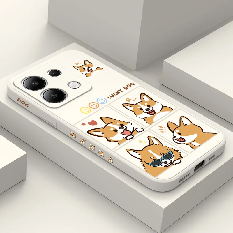 

Silly Corgi Phone Case For Xiaomi Redmi Note 13 12 12S 11 11S 10 10S 9 9S Pro Plus 4G 5G Liquid Silicone Cover