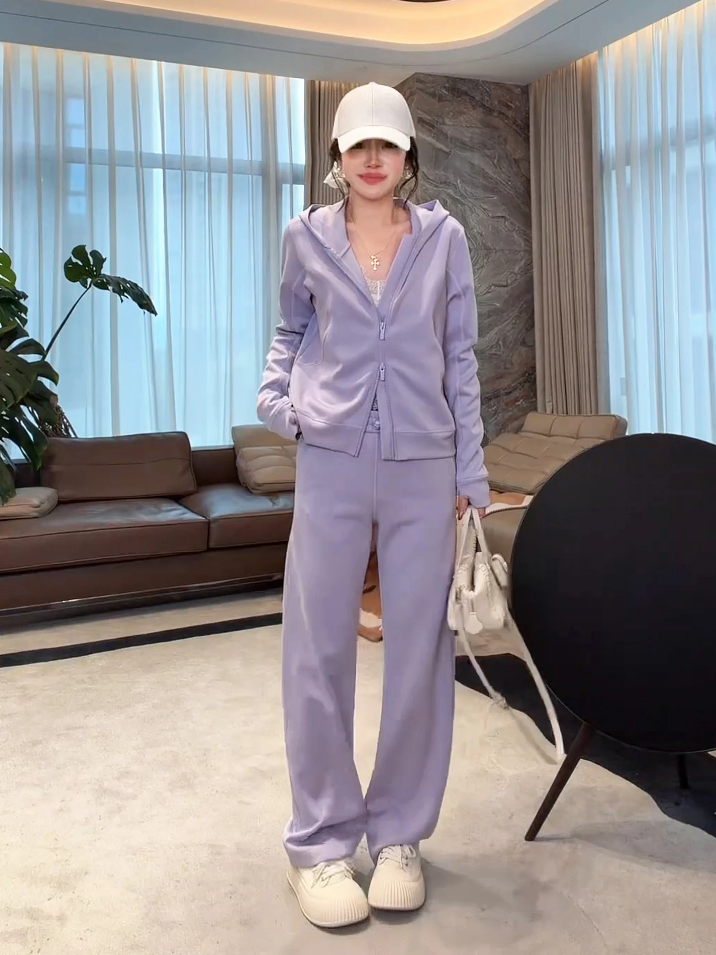 

Slimming High Waist Modal Casual Pants Women's Spring New Style Jelly Sweatpants Comfortable Breathable Straight Leg Trousers