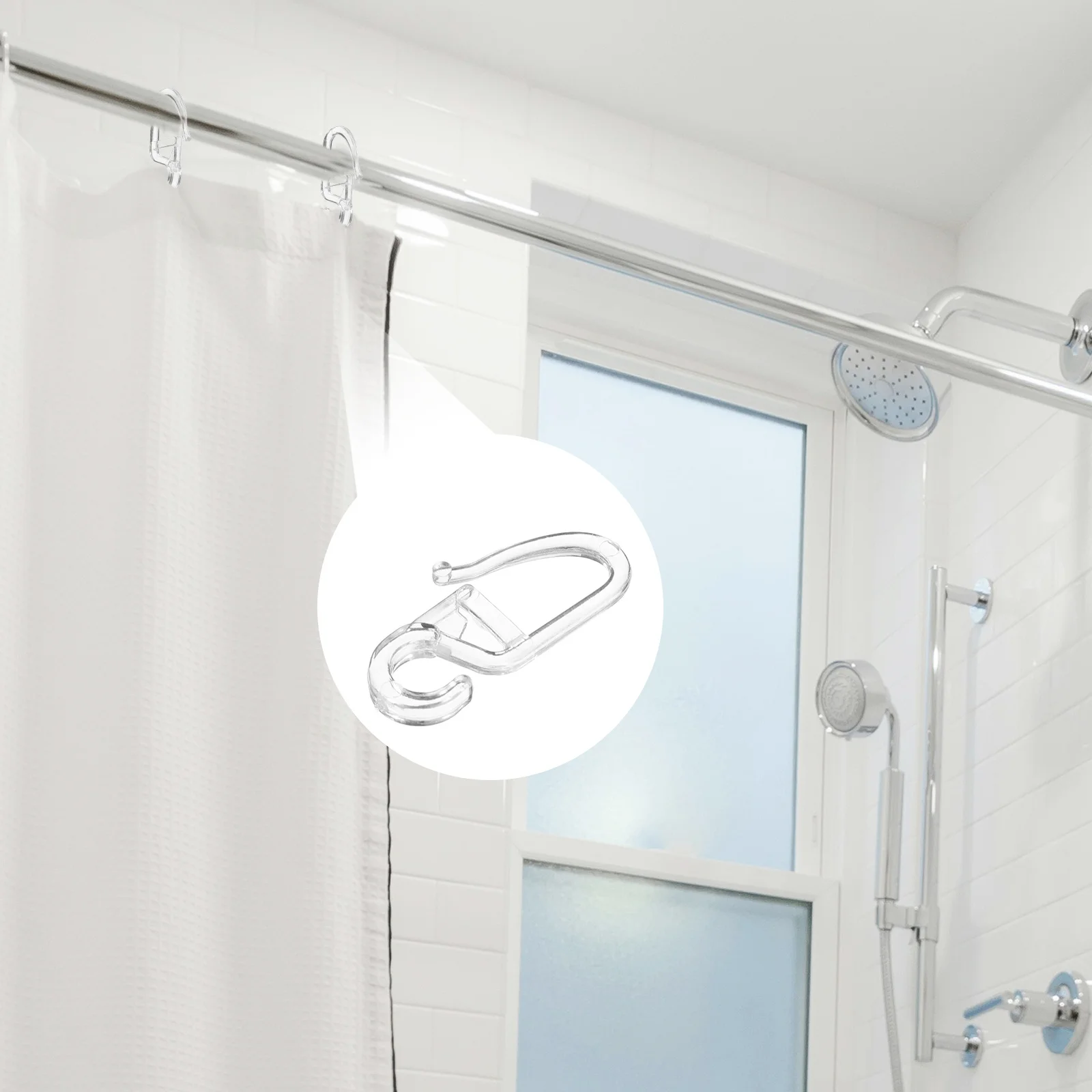 50 قطعة من خطافات الستائر البلاستيكية سهلة التركيب، ستائر ثقيلة متحركة ناعمة، ملحقات الحمام، خطافات ستائر السرير #3