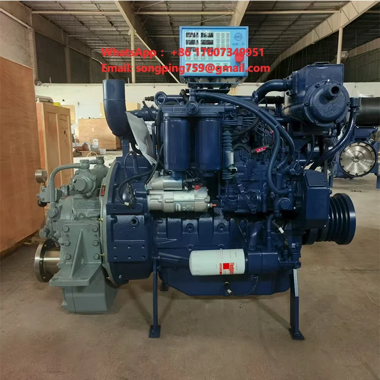 4 Cylinder Weichai WP4 Marine Inboard Engine Speed Boat Motor with Gearbox