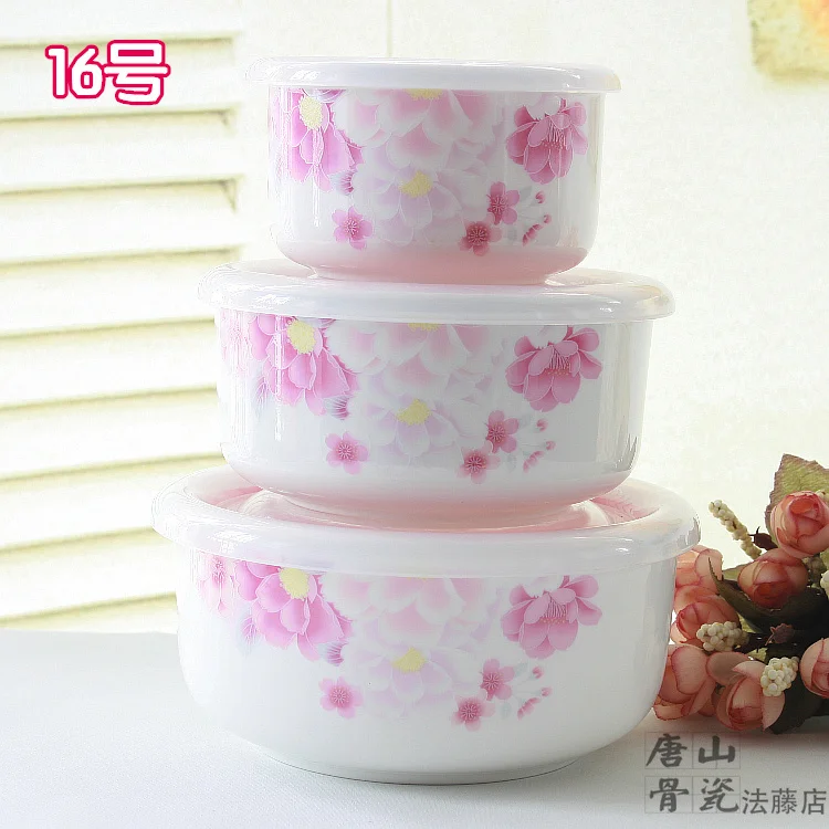 Three-piece Set, Pink Floral Painting, Bone China Lunch Box Set for School, Cute Kid Layer School Lunch, Food Container