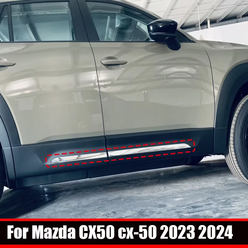 

Для Mazda CX-50 CX 50 2023 2024 полоса из нержавеющей стали для кузова автомобиля рамка дверь боковая молдинговая юбка декоративная наклейка крышка